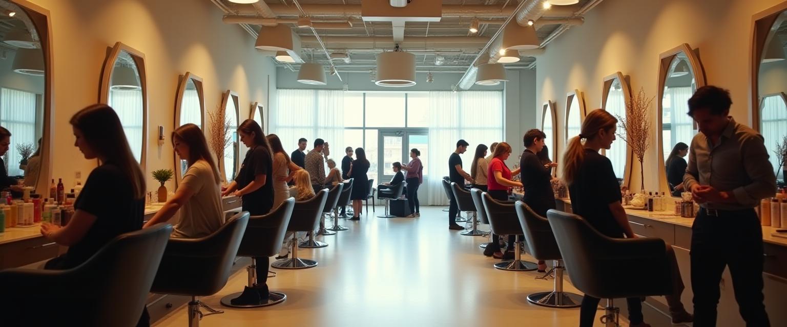 The London Style Studio main salon space with hair stylists and clients